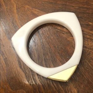 Ivory and Gold Enamel Bangle